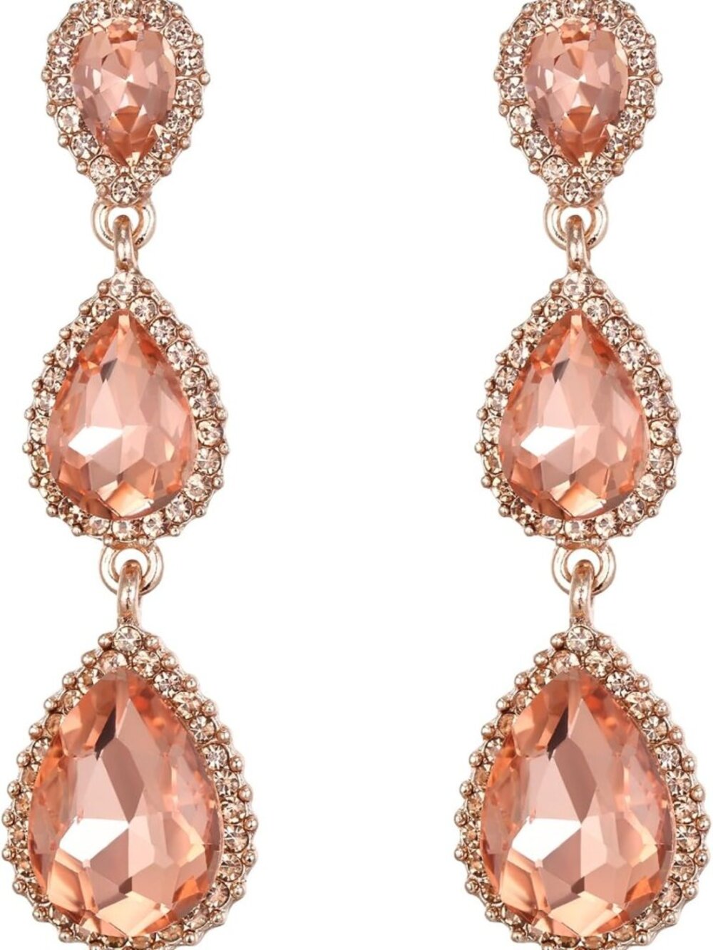 Stunning Crystal Teardrop Pear Shape Earrings - 2.5 Inch Long, Perfect for Any